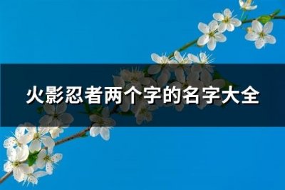 ​火影忍者两个字的名字大全(精选468个)